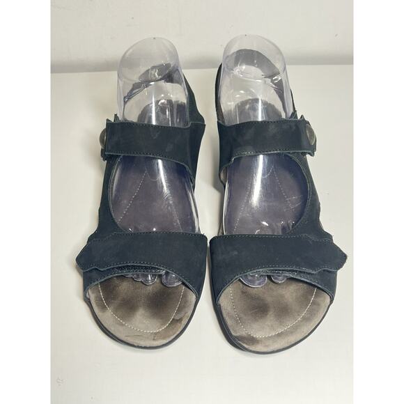 Mephisto EUC Black Bucksoft Leather Prudy Adjust Hook/Loop Comfort Sandal 41 11 - Picture 2 of 9